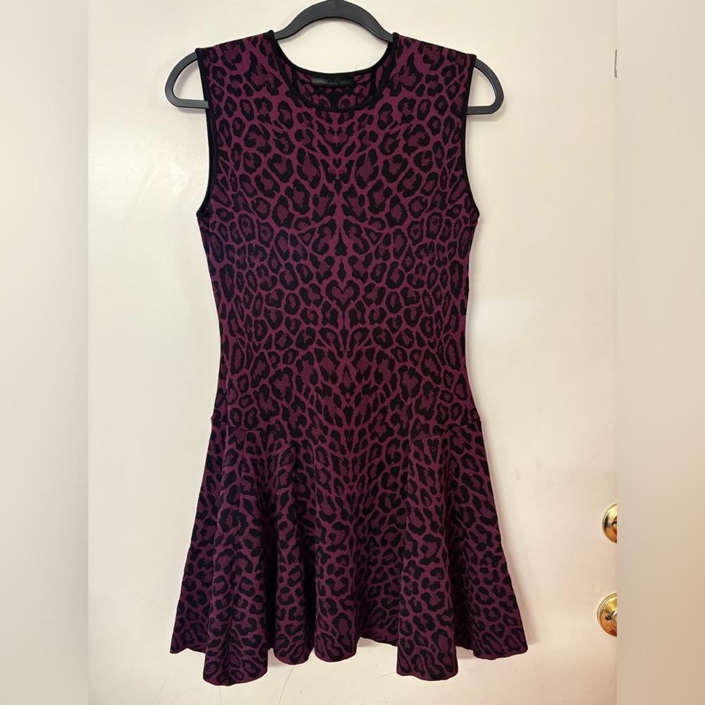 RVN | Dresses | Rvn Burgundy Leopard Print Mini Dress Sz Large